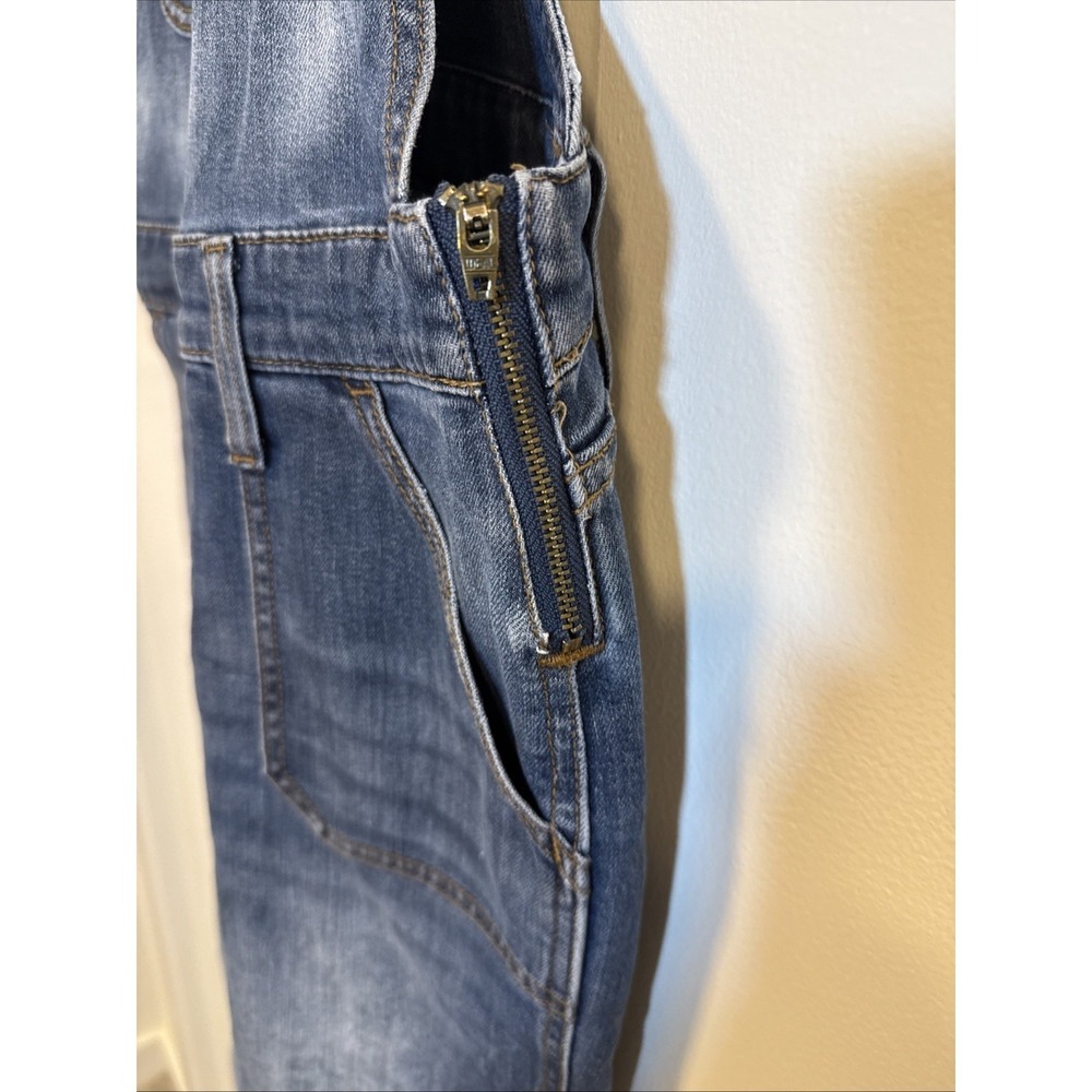 Gap Crop Slouchy Industrial Overalls Size SMALL Denim Dark Blue Jean Faded Y2K - Picture 6 of 16